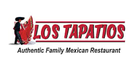 Los Tapatios restaurant logo with red chili pepper and text reading Authentic Family Mexican Restaurant